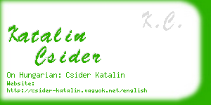 katalin csider business card